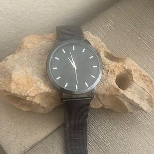 Steel Time Lords Prayer Black Mesh Strap Watch